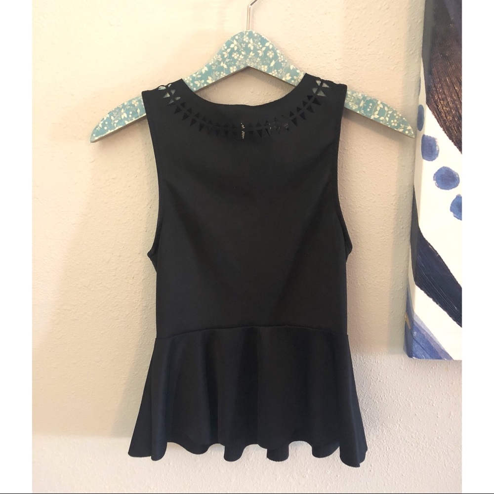 [urban outfitters] Raw hem black peplum